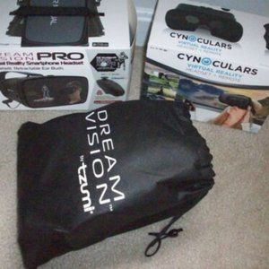 Lot of 2 Mobile VR Headsets Cynoculars & Remote - tzumi Dream Vision